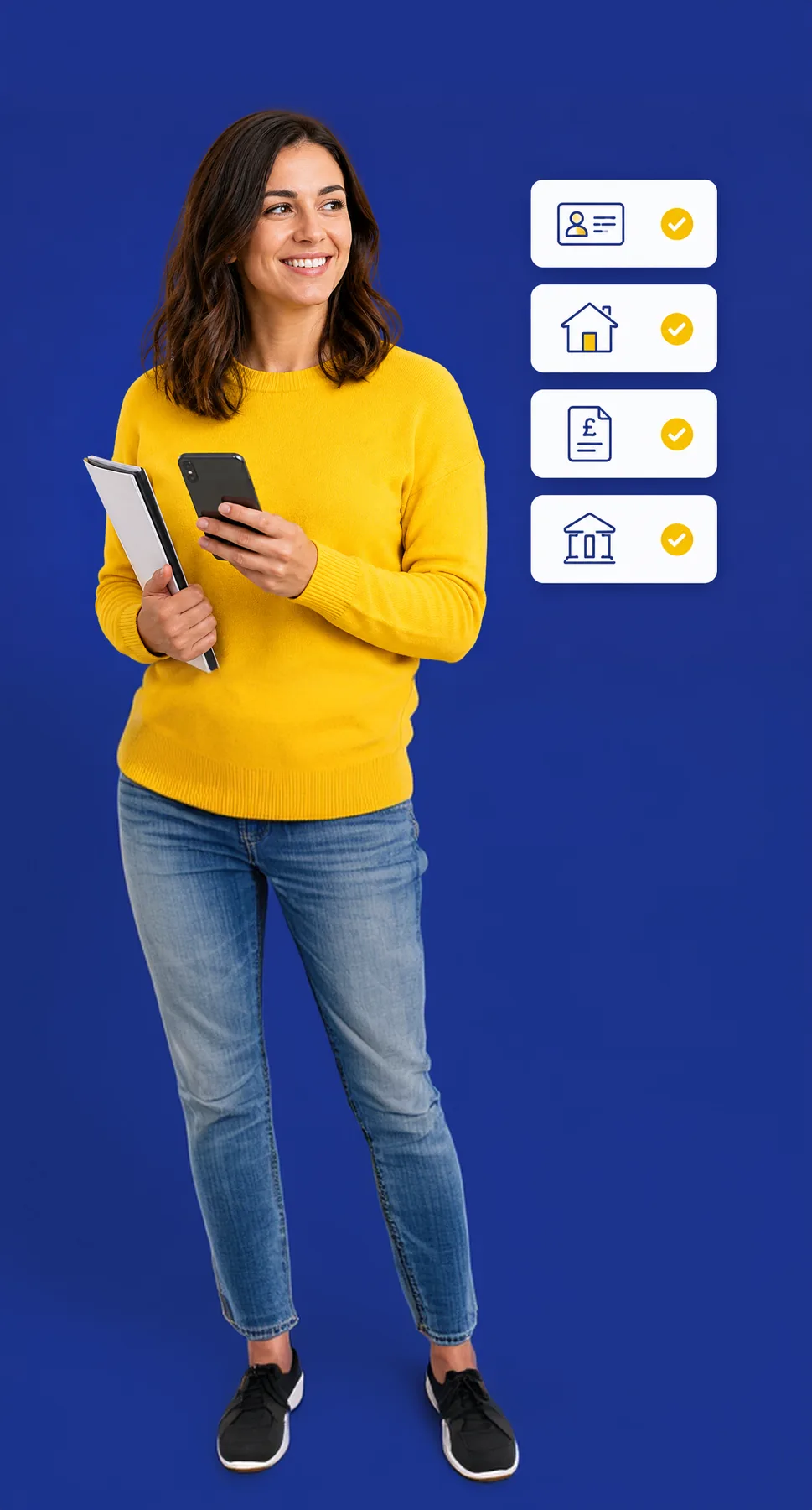 Woman holding documents for a car finance application
