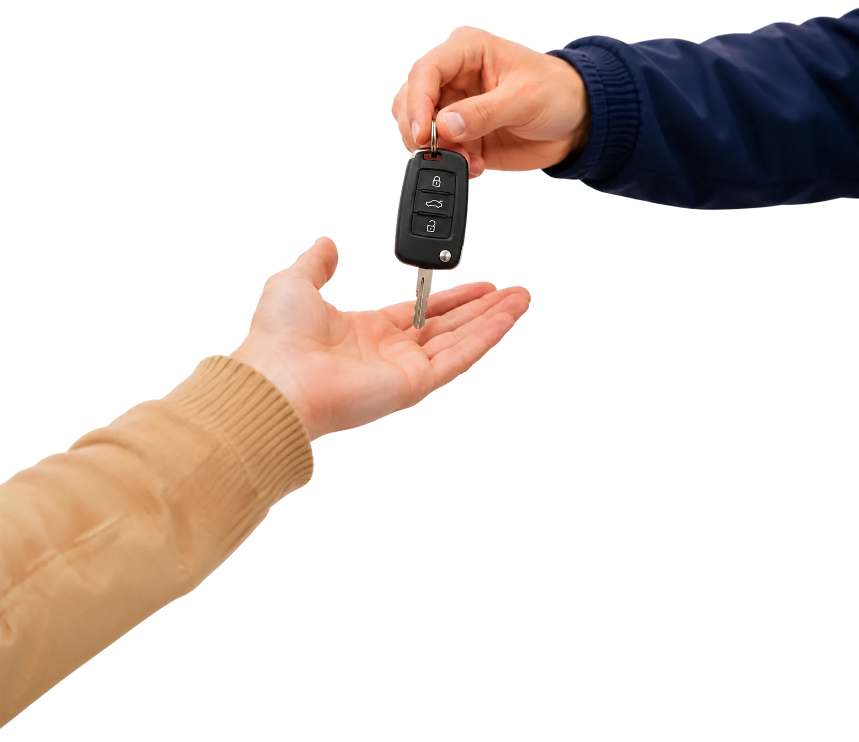 Car keys being handed over