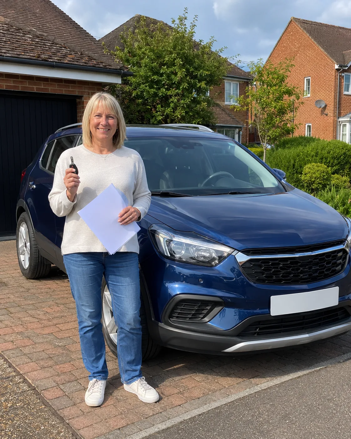 Happy Hilton Garage customer with their car