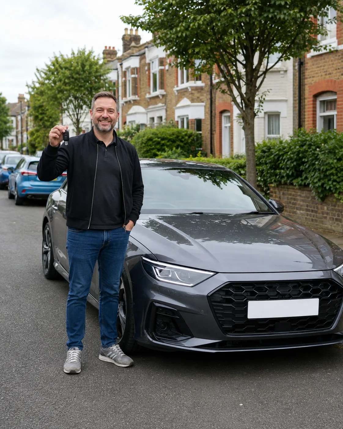 Happy Hilton Garage customer with their car