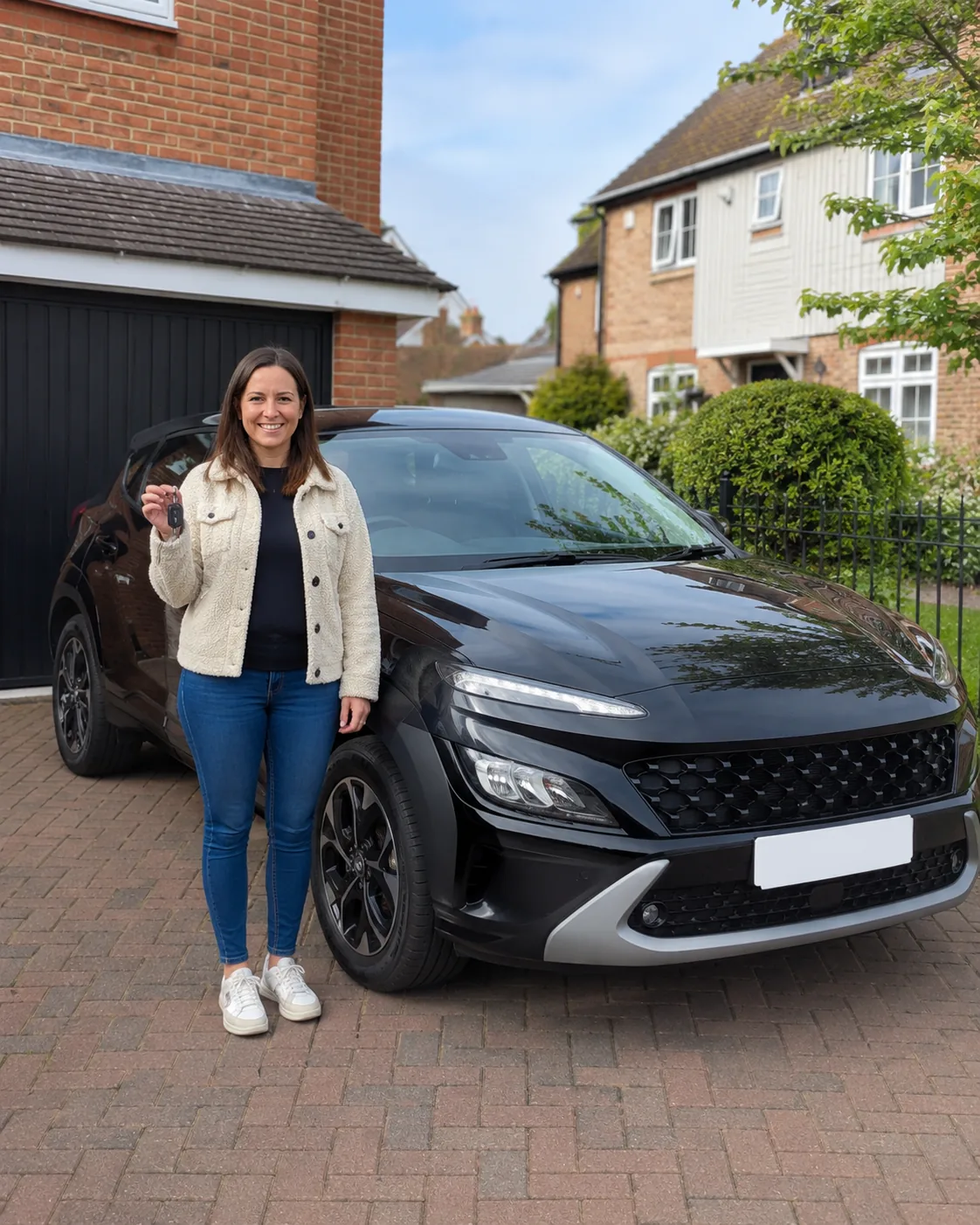 Happy Hilton Garage customer with their car