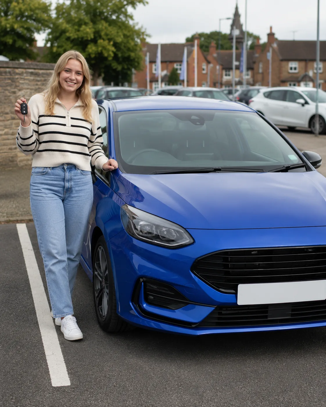 Happy Hilton Garage customer with their car