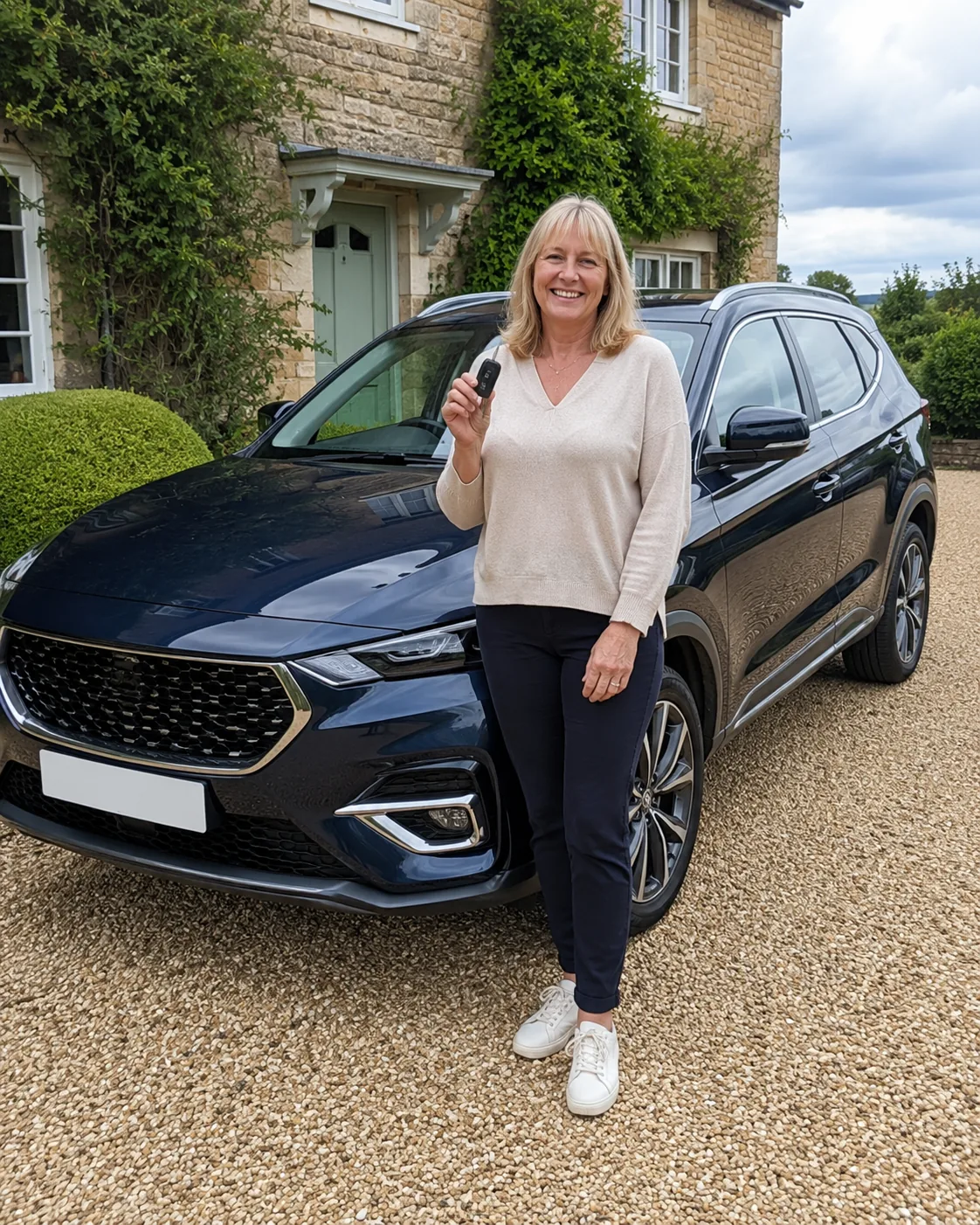 Happy Hilton Garage customer with their car