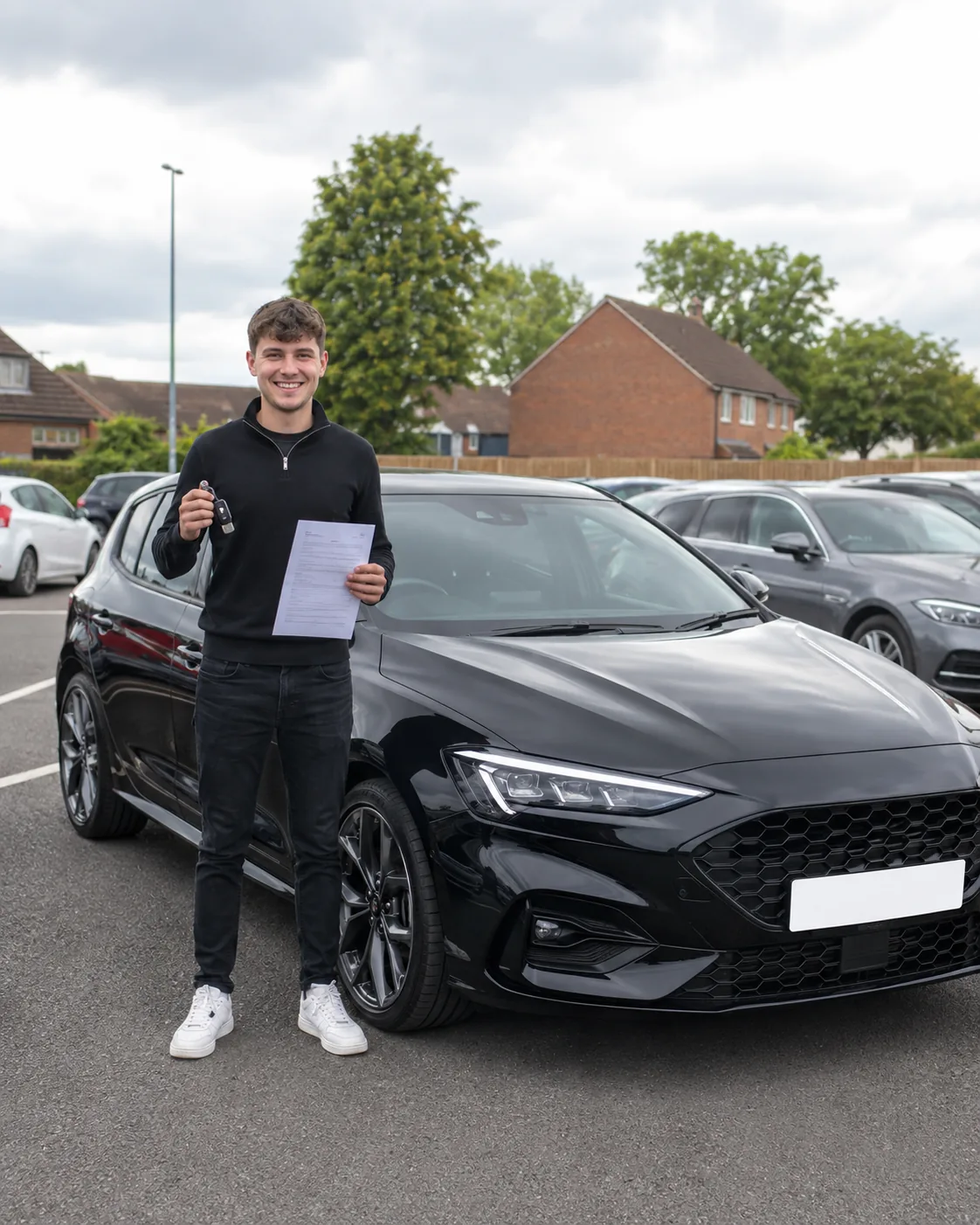 Happy Hilton Garage customer with their car